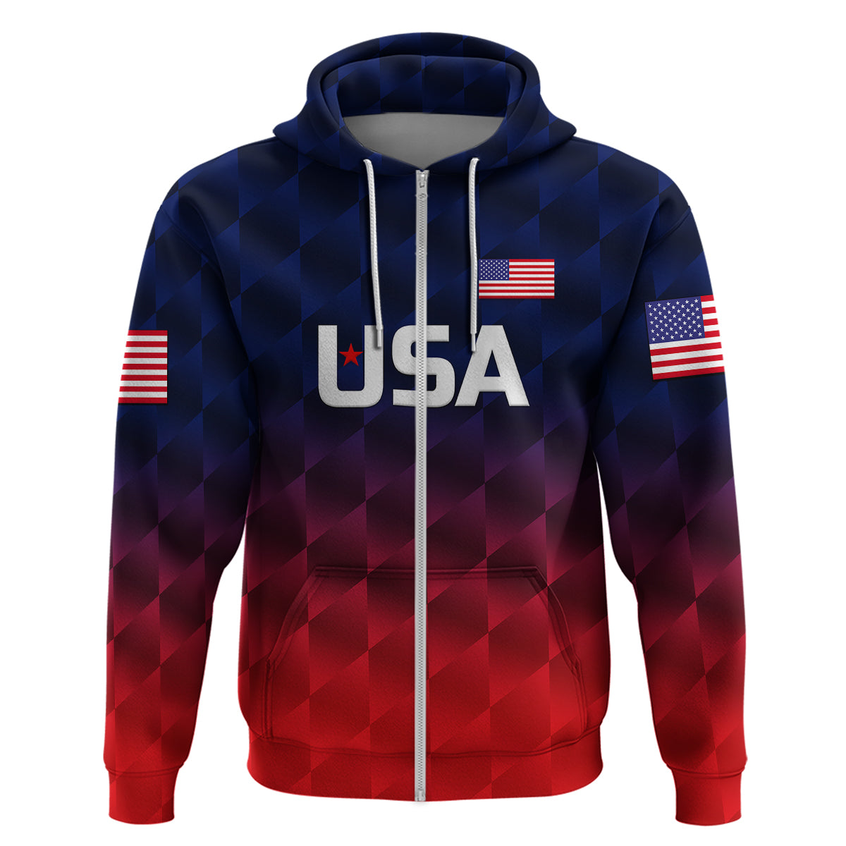 (Custom Personalised) United States National Cricket Hoodie Team USA Cricket Gradient Navy Red LT8 - Vibe Hoodie Shop