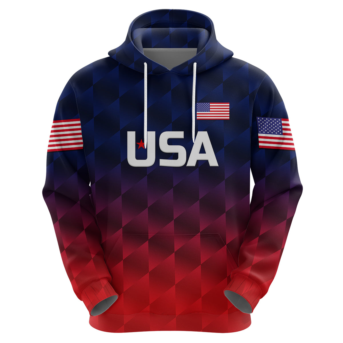 (Custom Personalised) United States National Cricket Hoodie Team USA Cricket Gradient Navy Red LT8 - Vibe Hoodie Shop