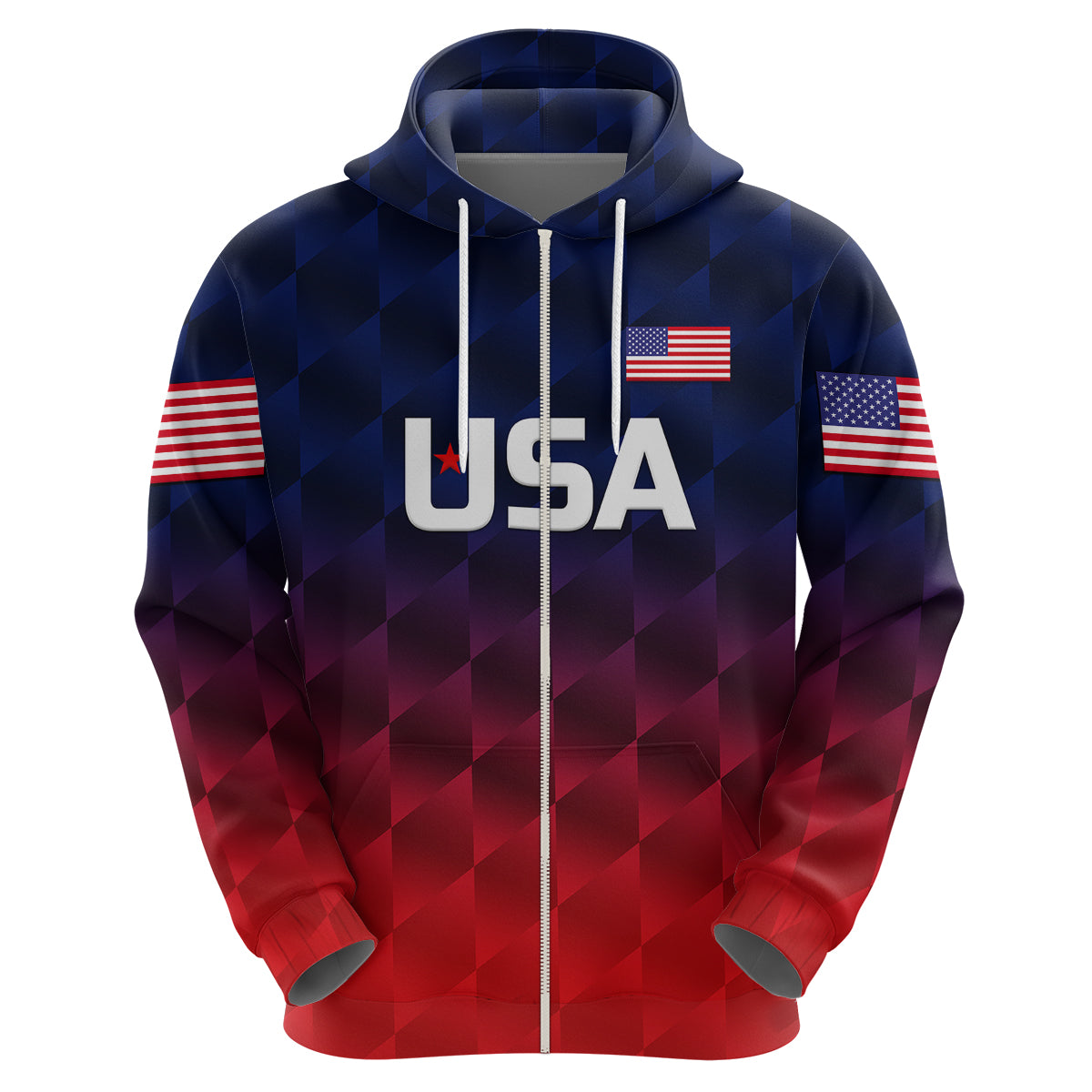(Custom Personalised) United States National Cricket Hoodie Team USA Cricket Gradient Navy Red LT8 - Vibe Hoodie Shop