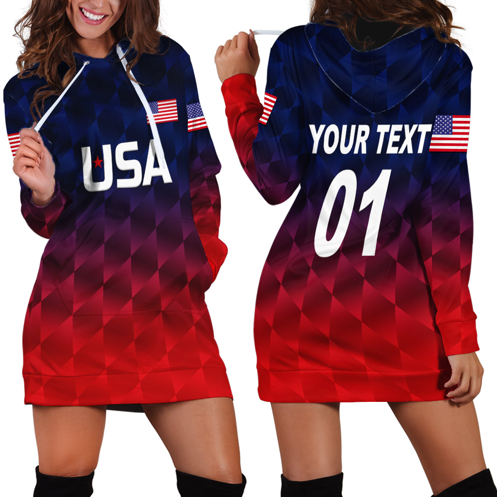 (Custom Personalised) United States National Cricket Hoodie Dress Team USA Cricket Gradient Navy Red - Vibe Hoodie Shop