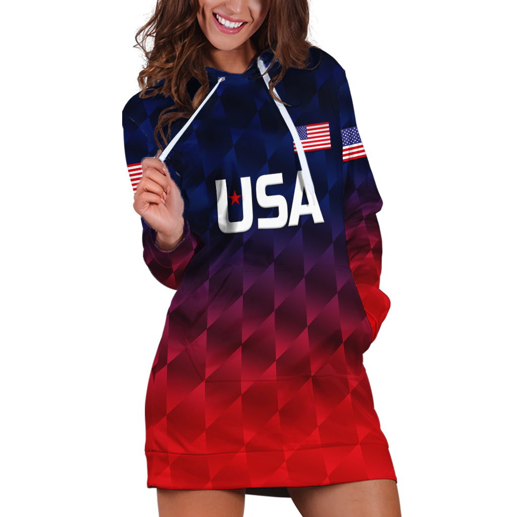 (Custom Personalised) United States National Cricket Hoodie Dress Team USA Cricket Gradient Navy Red - Vibe Hoodie Shop