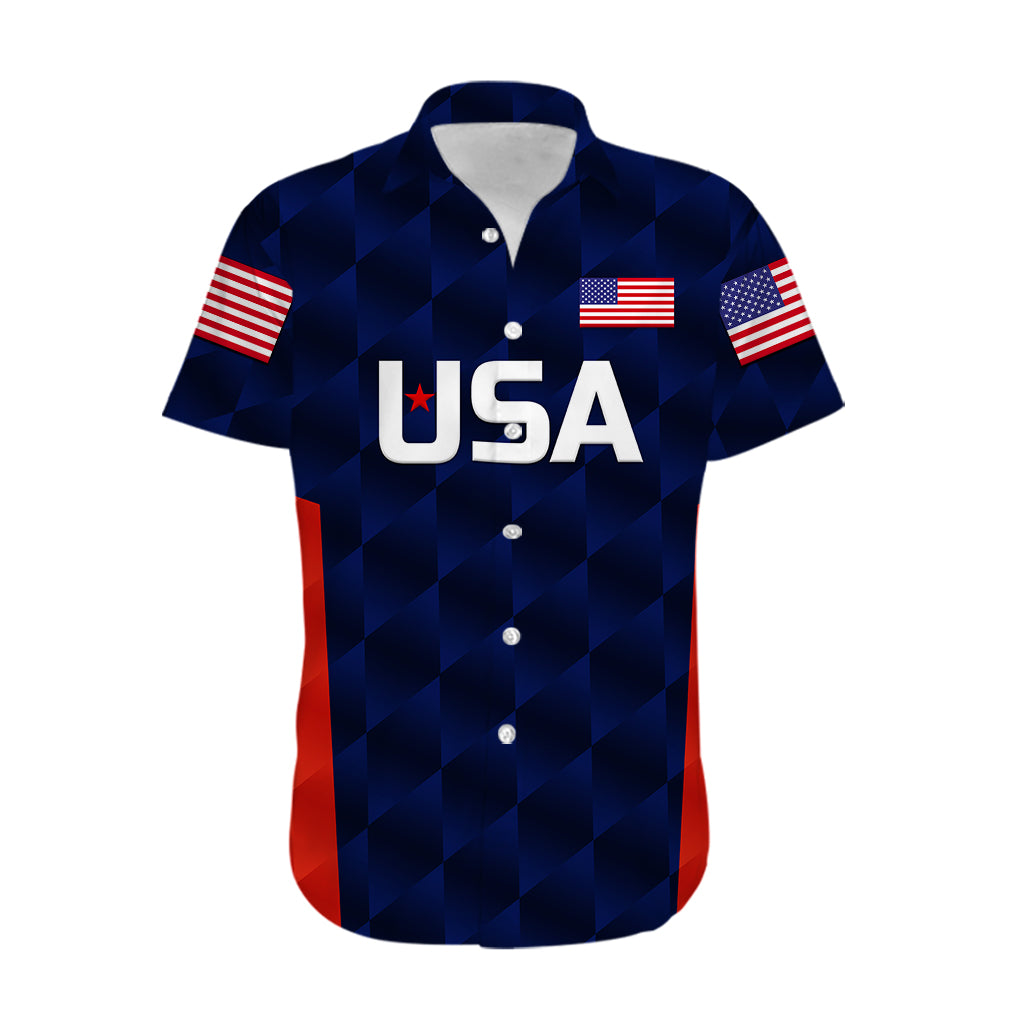 (Custom Personalised) United States National Cricket Hawaiian Shirt Team USA Cricket Navy - Vibe Hoodie Shop