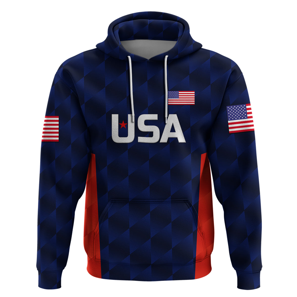 (Custom Personalised) United States National Cricket Hoodie Team USA Cricket Navy LT8 - Vibe Hoodie Shop