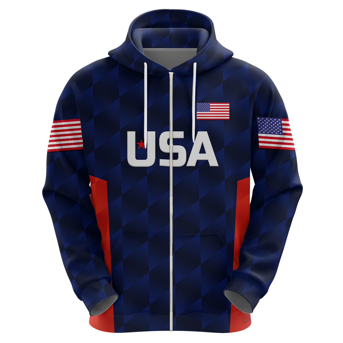 (Custom Personalised) United States National Cricket Hoodie Team USA Cricket Navy LT8 - Vibe Hoodie Shop