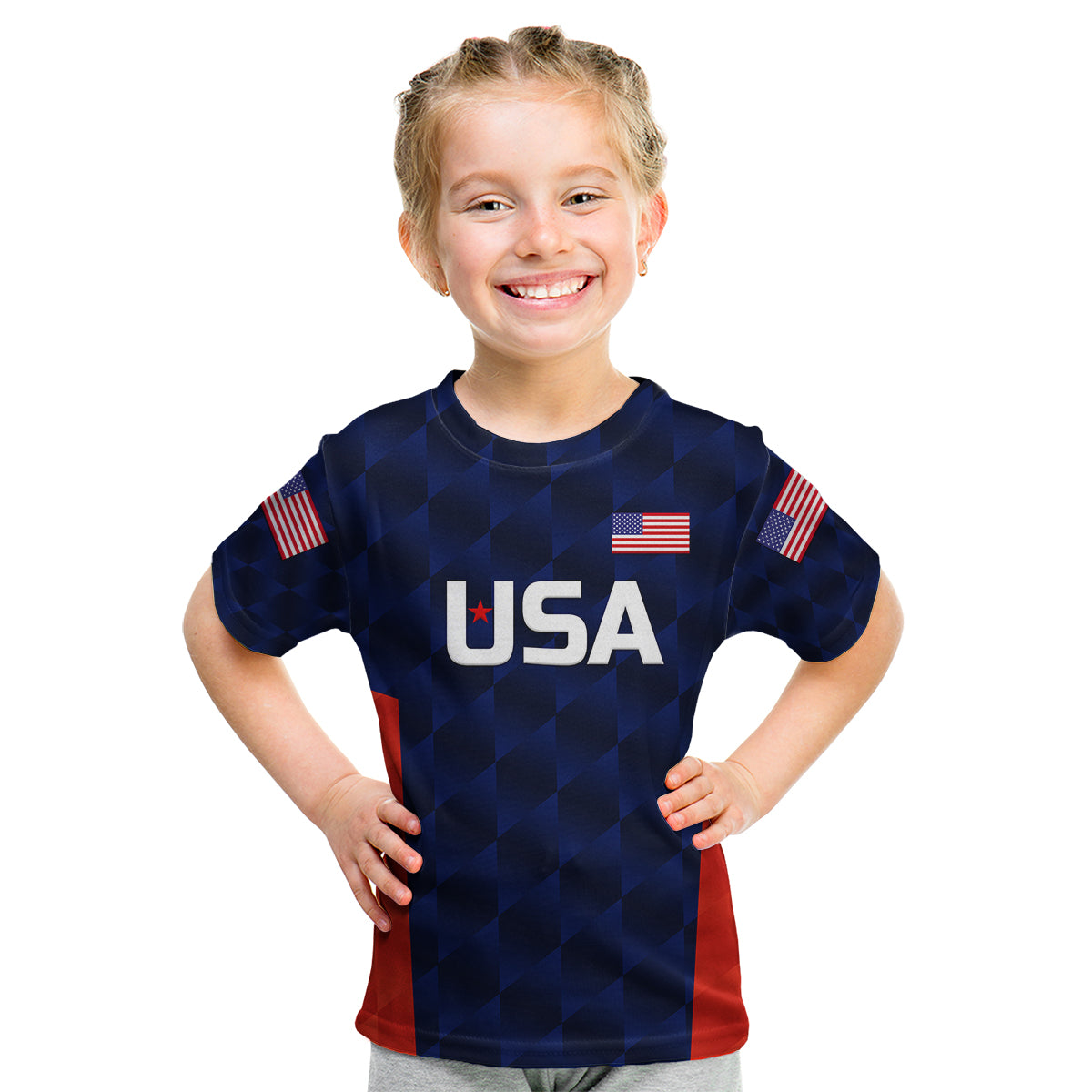 (Custom Personalised) United States National Cricket Kid T Shirt Team USA Cricket Navy - Vibe Hoodie Shop