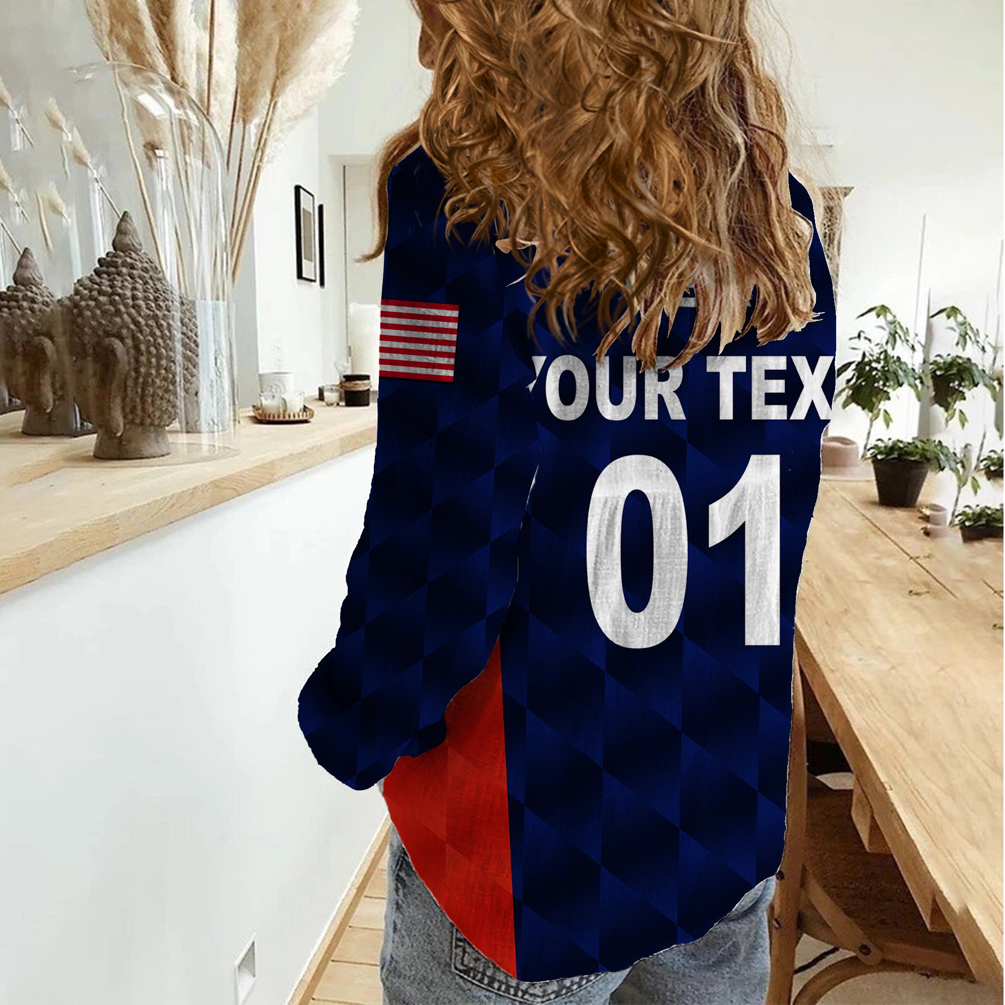 (Custom Personalised) United States National Cricket Women Casual Shirt Team USA Cricket Navy - Vibe Hoodie Shop
