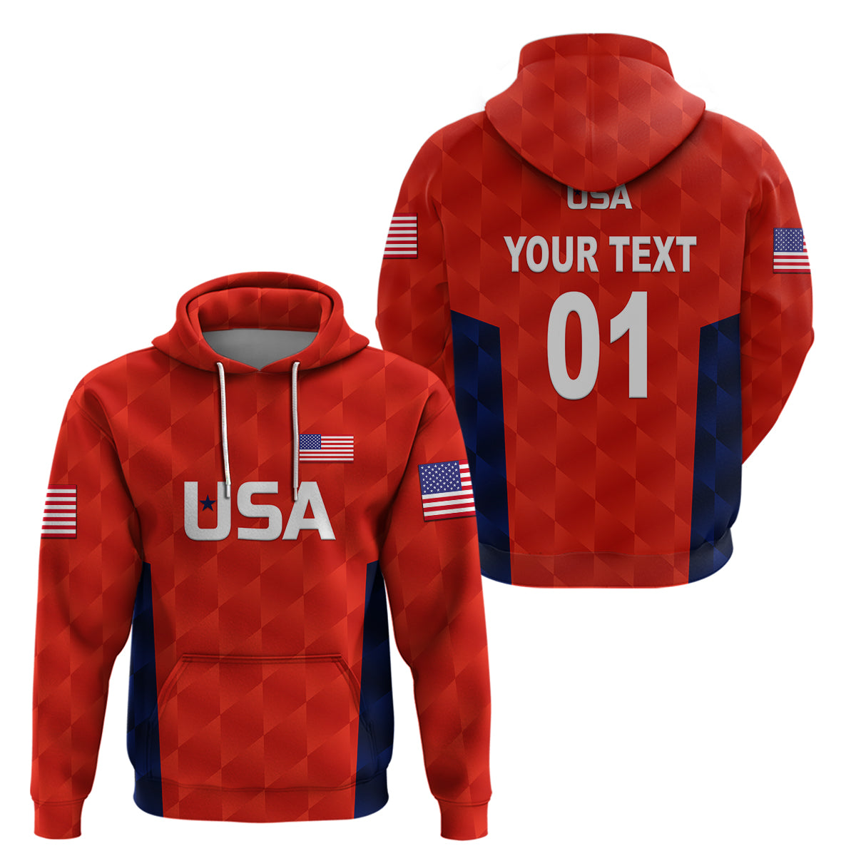 (Custom Personalised) United States National Cricket Hoodie Team USA Cricket Red LT8 - Vibe Hoodie Shop