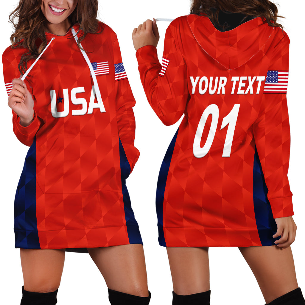 (Custom Personalised) United States National Cricket Hoodie Dress Team USA Cricket Red - Vibe Hoodie Shop