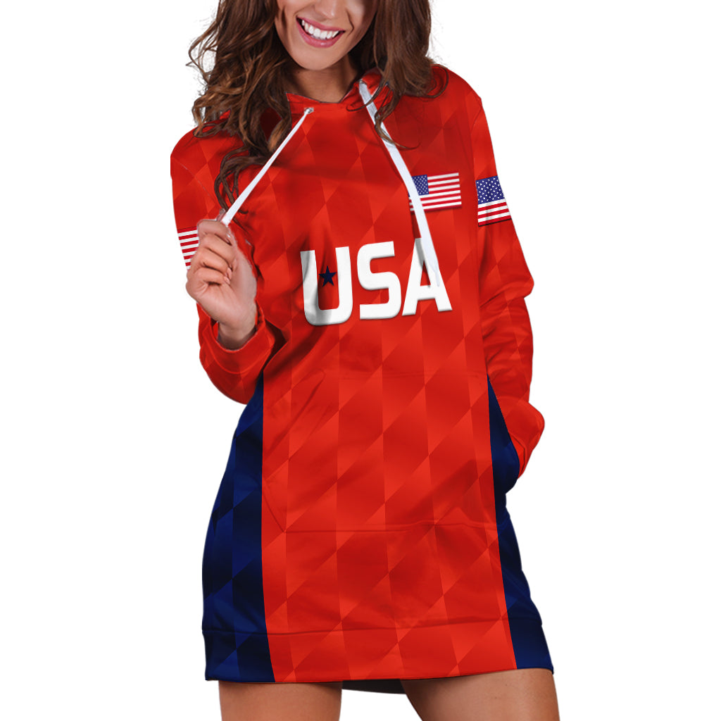 (Custom Personalised) United States National Cricket Hoodie Dress Team USA Cricket Red - Vibe Hoodie Shop