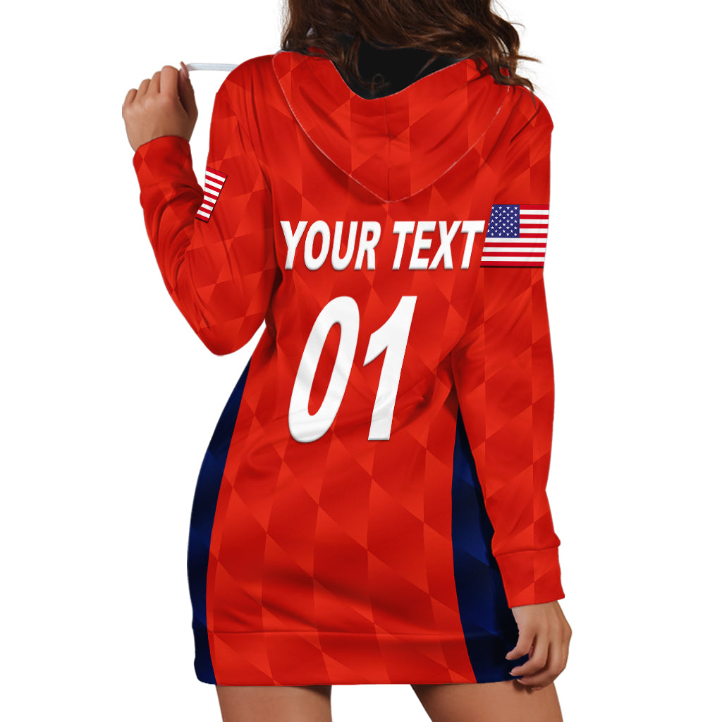 (Custom Personalised) United States National Cricket Hoodie Dress Team USA Cricket Red - Vibe Hoodie Shop