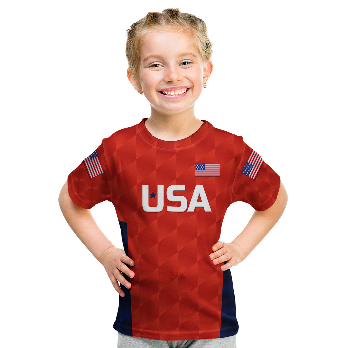 (Custom Personalised) United States National Cricket Kid T Shirt Team USA Cricket Red - Vibe Hoodie Shop