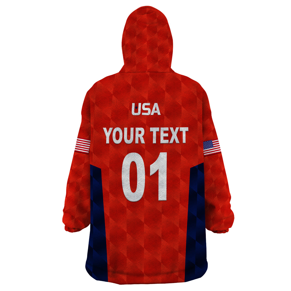 (Custom Personalised) United States National Cricket Wearable Blanket Hoodie Team USA Cricket Red - Vibe Hoodie Shop