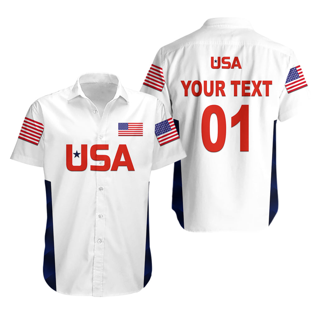 (Custom Personalised) United States National Cricket Hawaiian Shirt Team USA Cricket White - Vibe Hoodie Shop