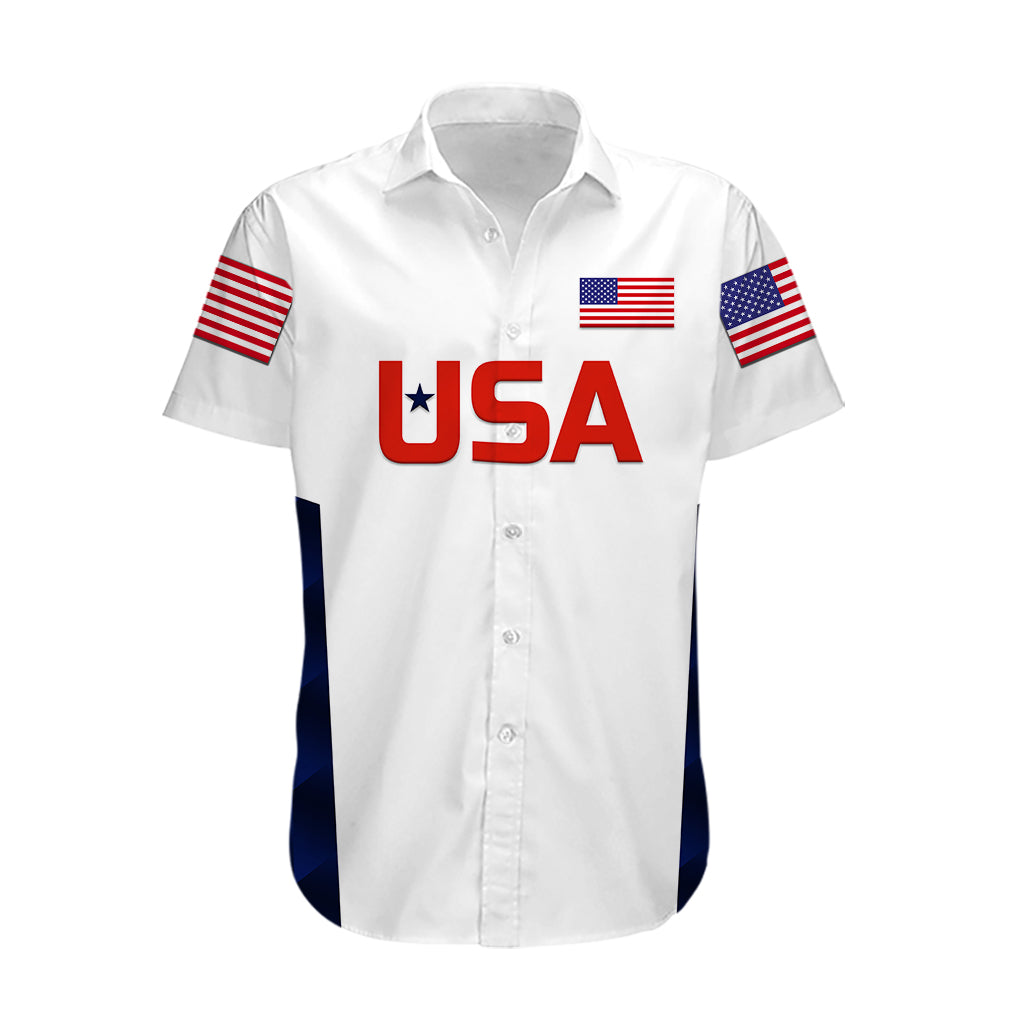(Custom Personalised) United States National Cricket Hawaiian Shirt Team USA Cricket White - Vibe Hoodie Shop
