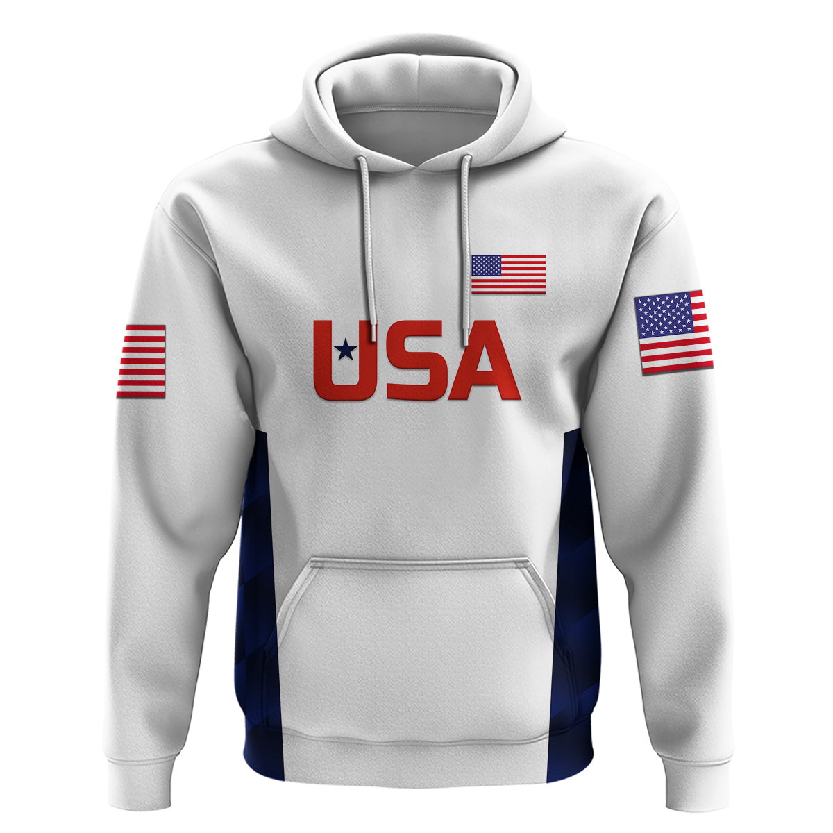(Custom Personalised) United States National Cricket Hoodie Team USA Cricket White LT8 - Vibe Hoodie Shop