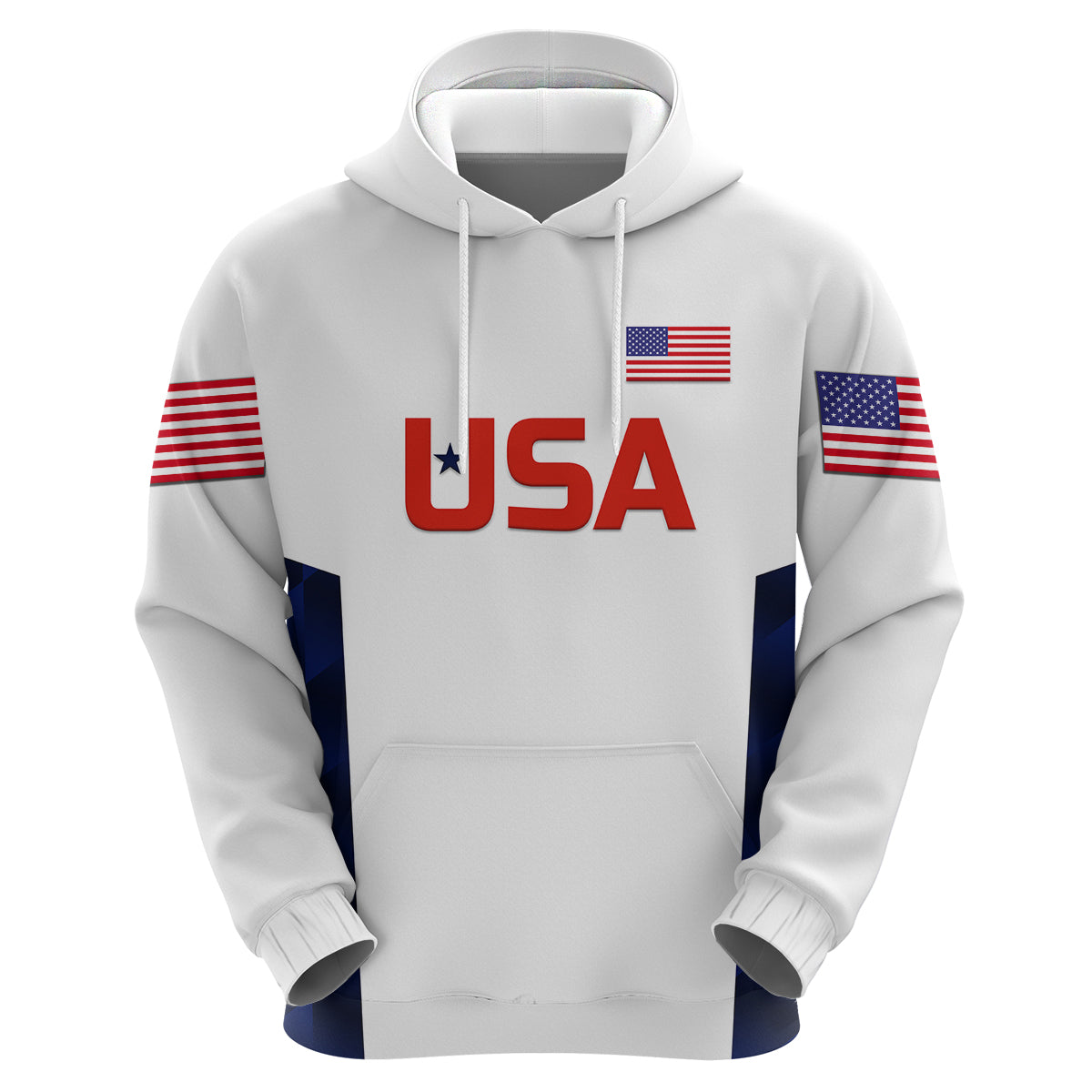 (Custom Personalised) United States National Cricket Hoodie Team USA Cricket White LT8 - Vibe Hoodie Shop