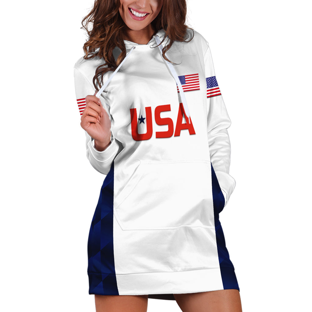 (Custom Personalised) United States National Cricket Hoodie Dress Team USA Cricket White - Vibe Hoodie Shop