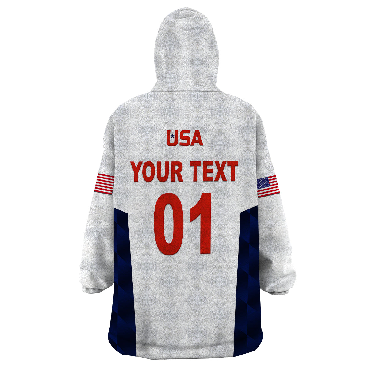 (Custom Personalised) United States National Cricket Wearable Blanket Hoodie Team USA Cricket White - Vibe Hoodie Shop