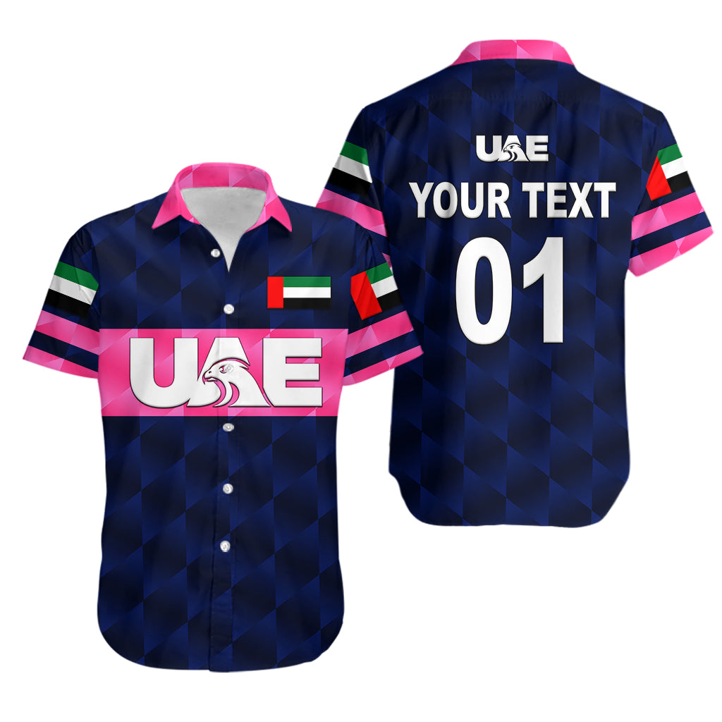 (Custom Personalised) United Arab Emirates UAE Cricket Hawaiian Shirt Falcon Unique - Navy - Vibe Hoodie Shop
