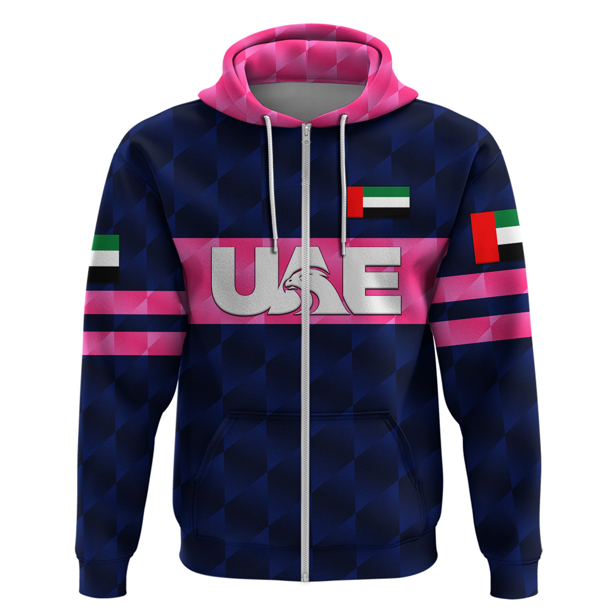 (Custom Personalised) United Arab Emirates UAE Cricket Hoodie Falcon Unique - Navy LT8 - Vibe Hoodie Shop