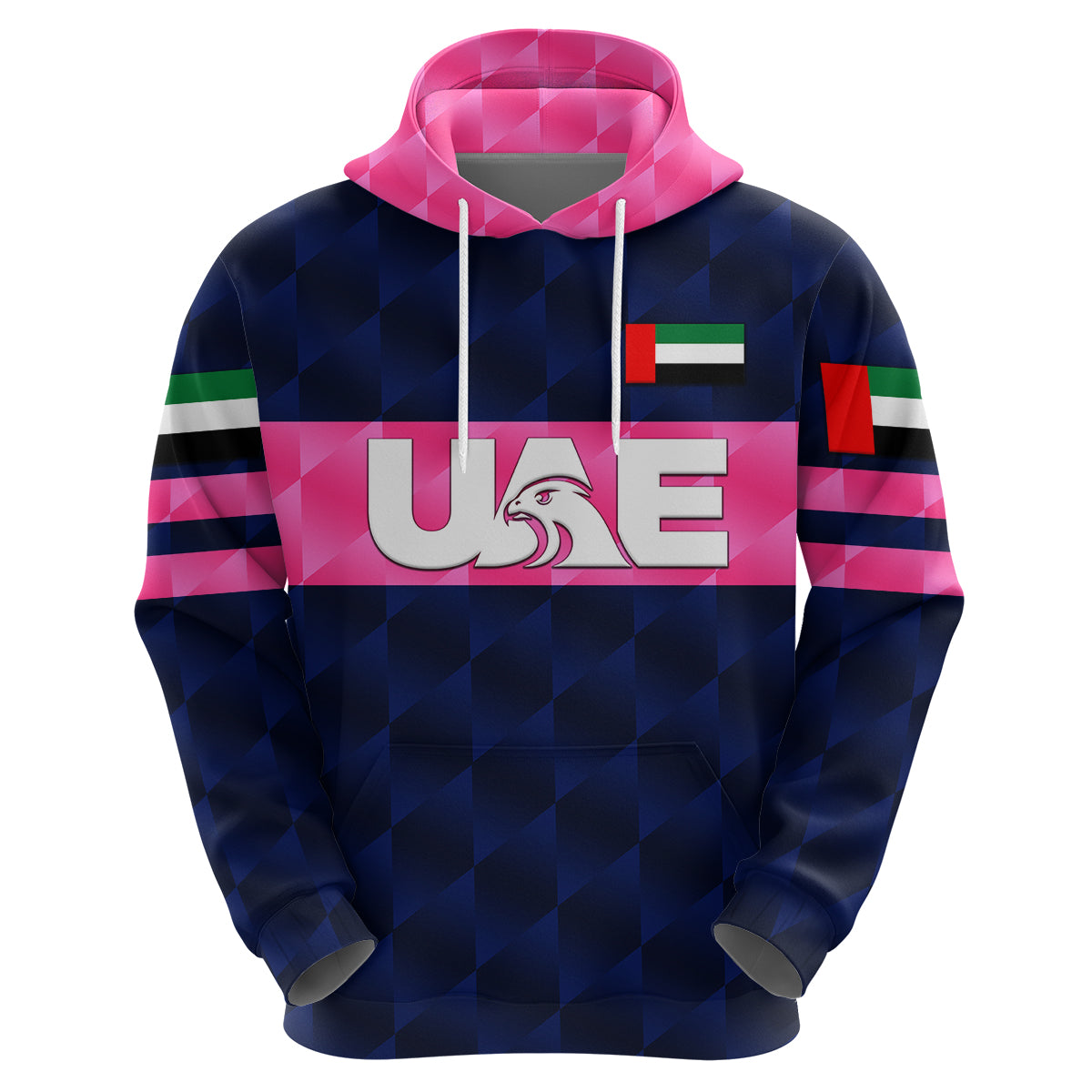 (Custom Personalised) United Arab Emirates UAE Cricket Hoodie Falcon Unique - Navy LT8 - Vibe Hoodie Shop