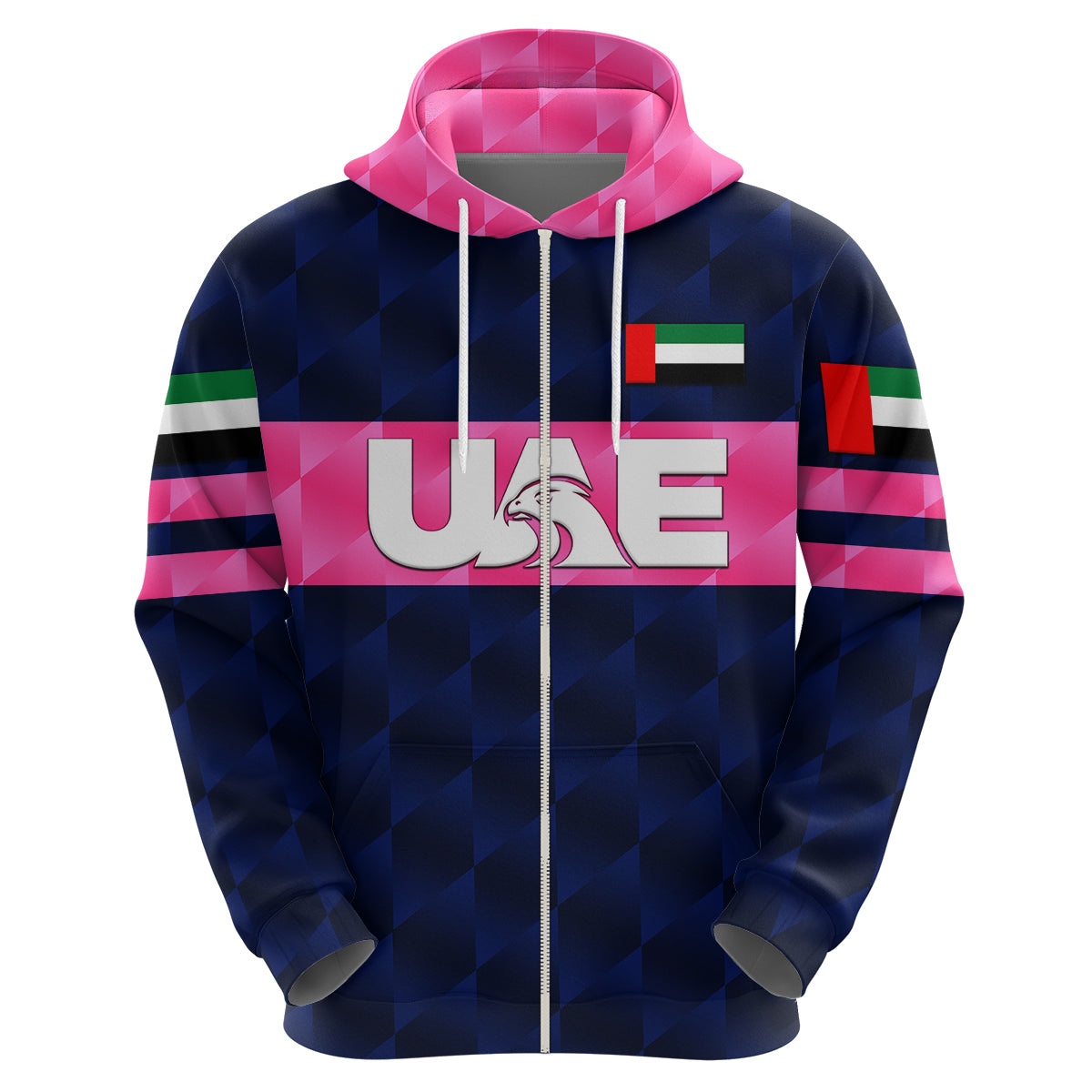 (Custom Personalised) United Arab Emirates UAE Cricket Hoodie Falcon Unique - Navy LT8 - Vibe Hoodie Shop