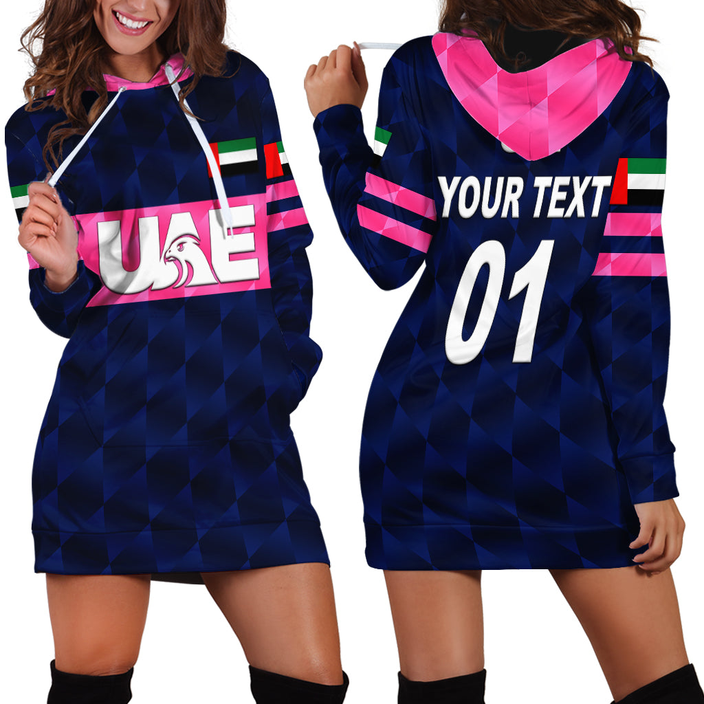 (Custom Personalised) United Arab Emirates UAE Cricket Hoodie Dress Falcon Unique - Navy - Vibe Hoodie Shop