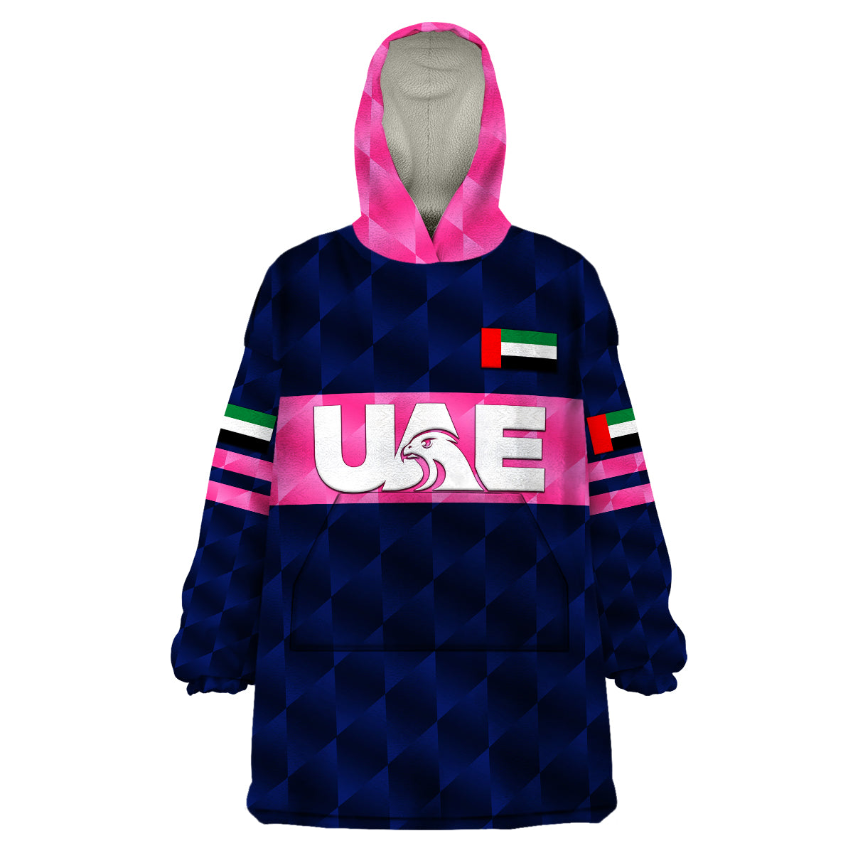 (Custom Personalised) United Arab Emirates UAE Cricket Wearable Blanket Hoodie Falcon Unique - Navy - Vibe Hoodie Shop