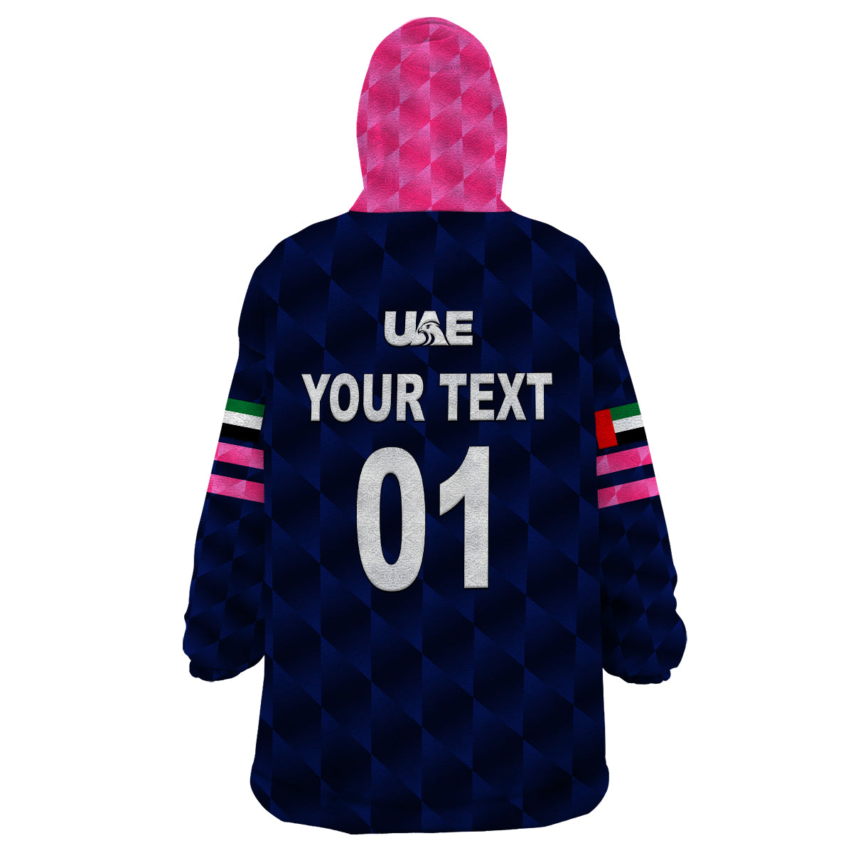 (Custom Personalised) United Arab Emirates UAE Cricket Wearable Blanket Hoodie Falcon Unique - Navy - Vibe Hoodie Shop