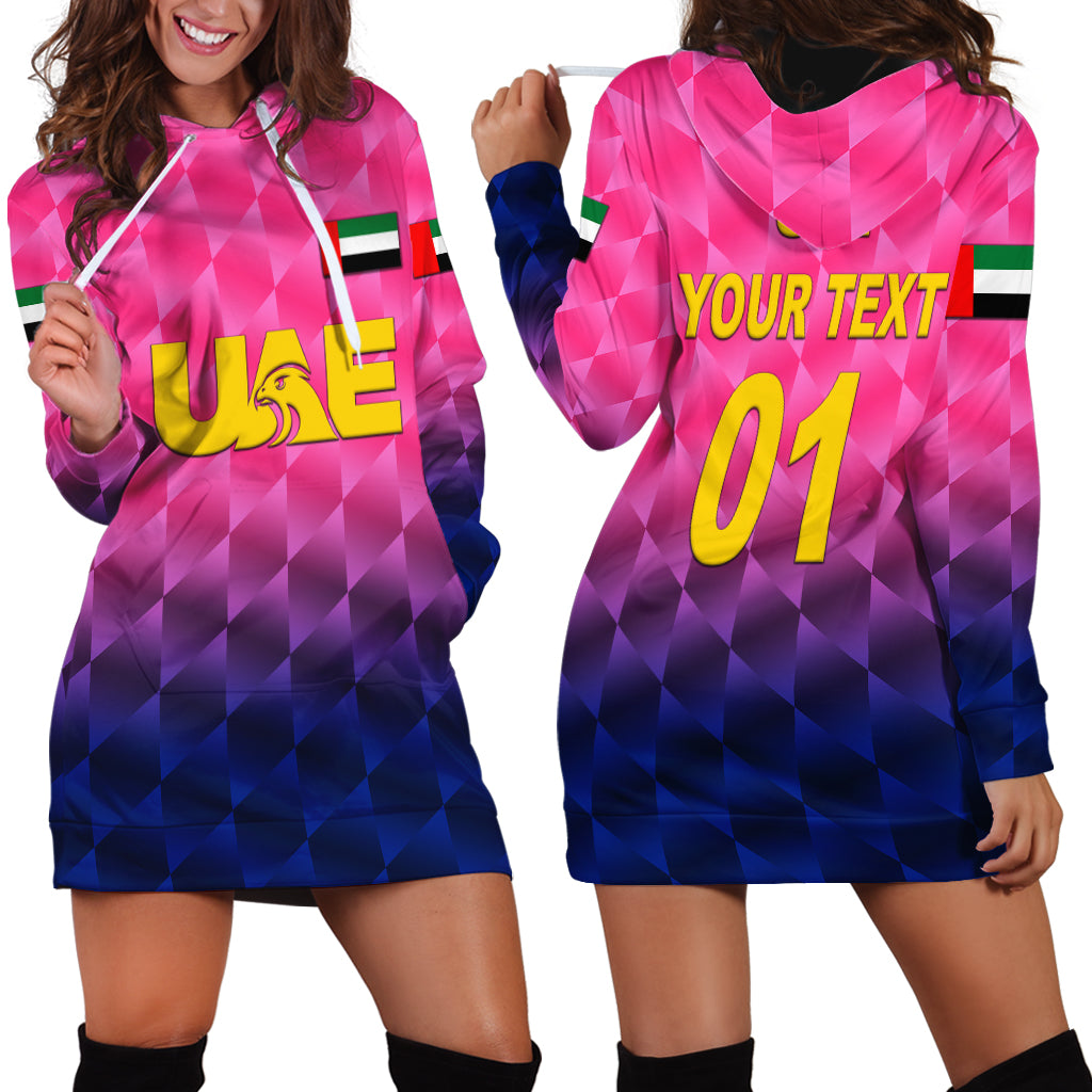 (Custom Personalised) United Arab Emirates UAE Cricket Hoodie Dress Falcon Unique - Pink - Vibe Hoodie Shop