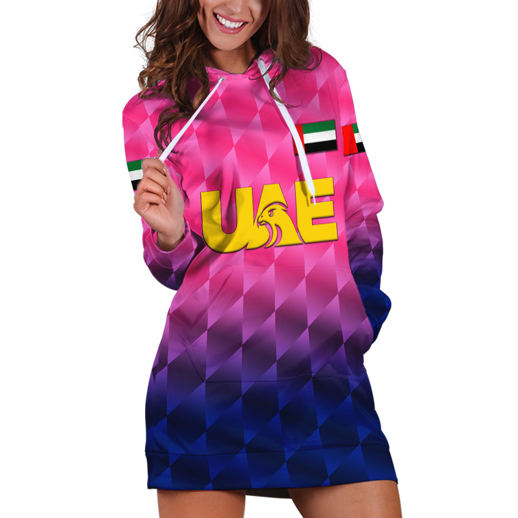 (Custom Personalised) United Arab Emirates UAE Cricket Hoodie Dress Falcon Unique - Pink - Vibe Hoodie Shop