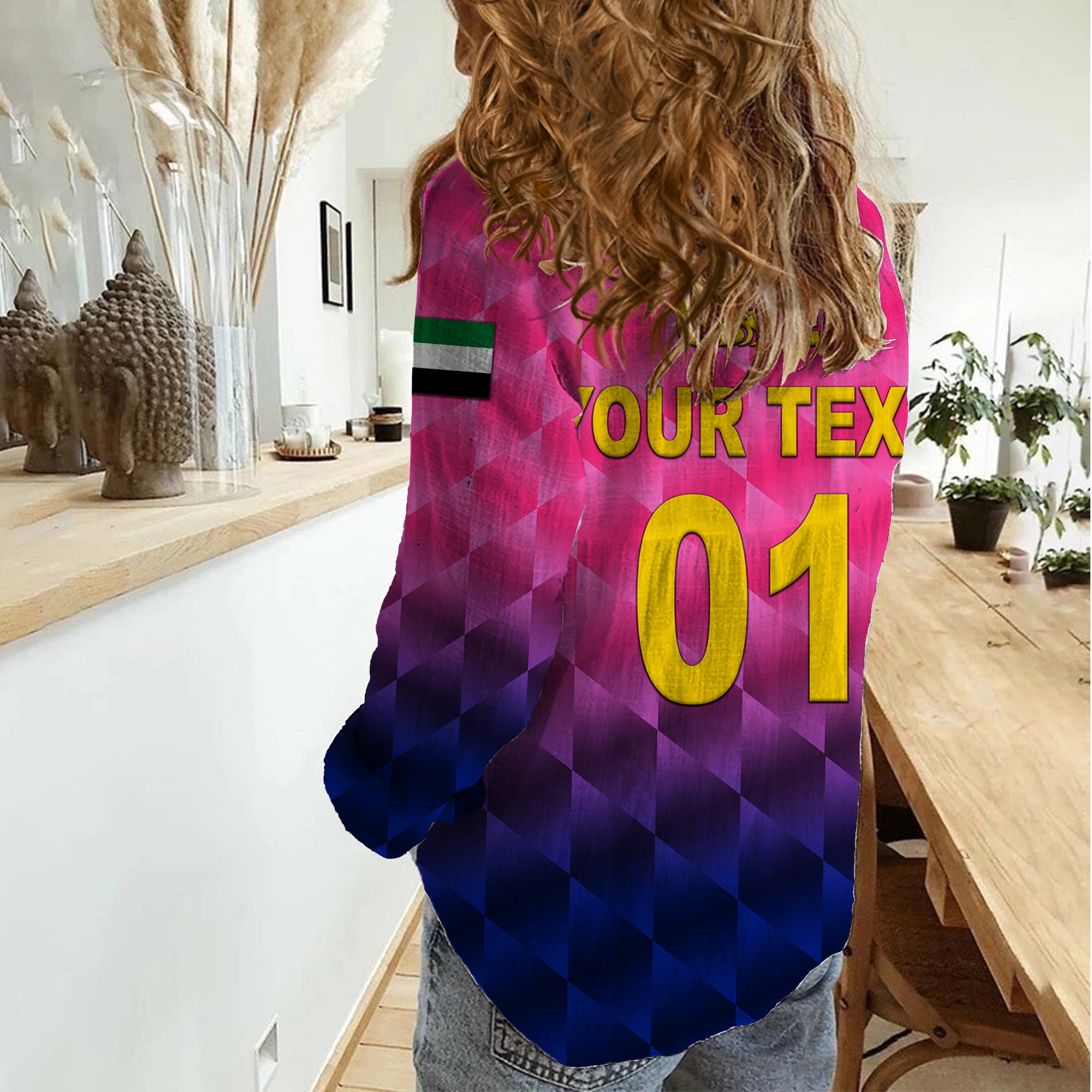 (Custom Personalised) United Arab Emirates UAE Cricket Women Casual Shirt Falcon Unique - Pink - Vibe Hoodie Shop