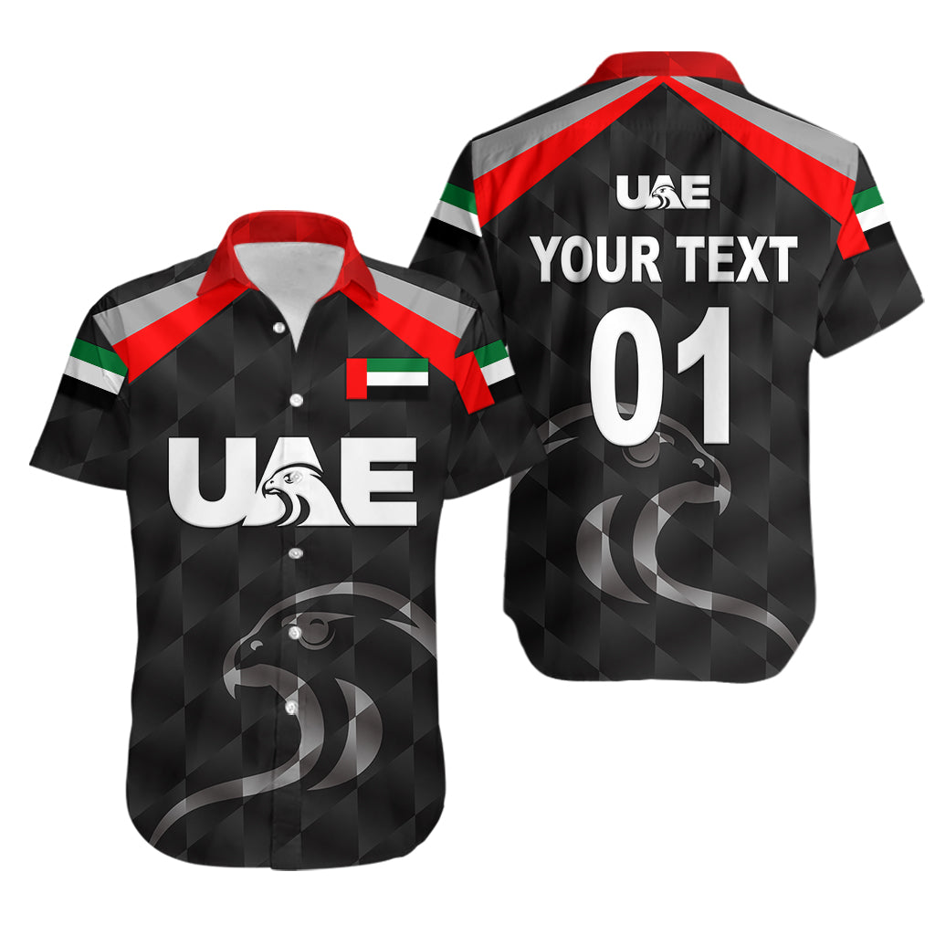(Custom Personalised) United Arab Emirates UAE Cricket Hawaiian Shirt Falcon Special - Black - Vibe Hoodie Shop