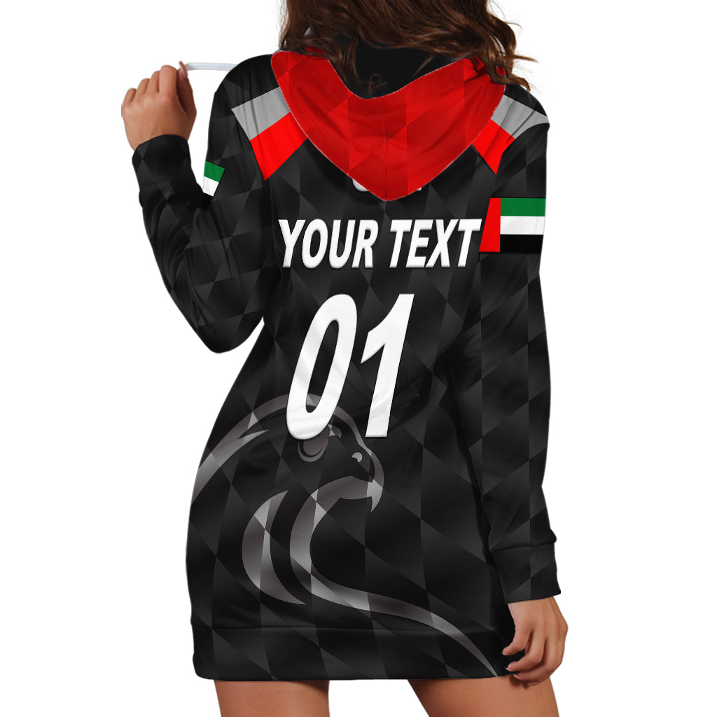 (Custom Personalised) United Arab Emirates UAE Cricket Hoodie Dress Falcon Special - Black - Vibe Hoodie Shop