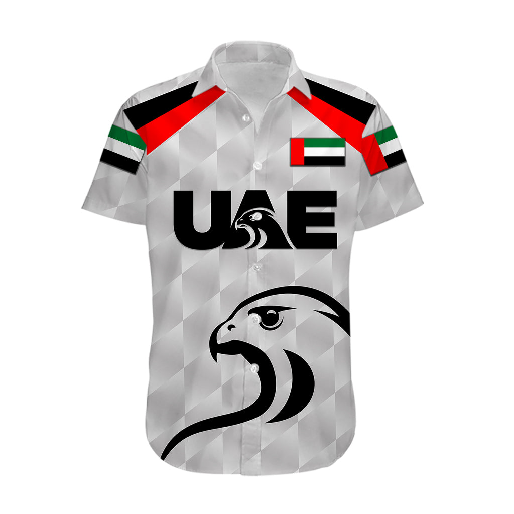 (Custom Personalised) United Arab Emirates UAE Cricket Hawaiian Shirt Falcon Special - Grey - Vibe Hoodie Shop