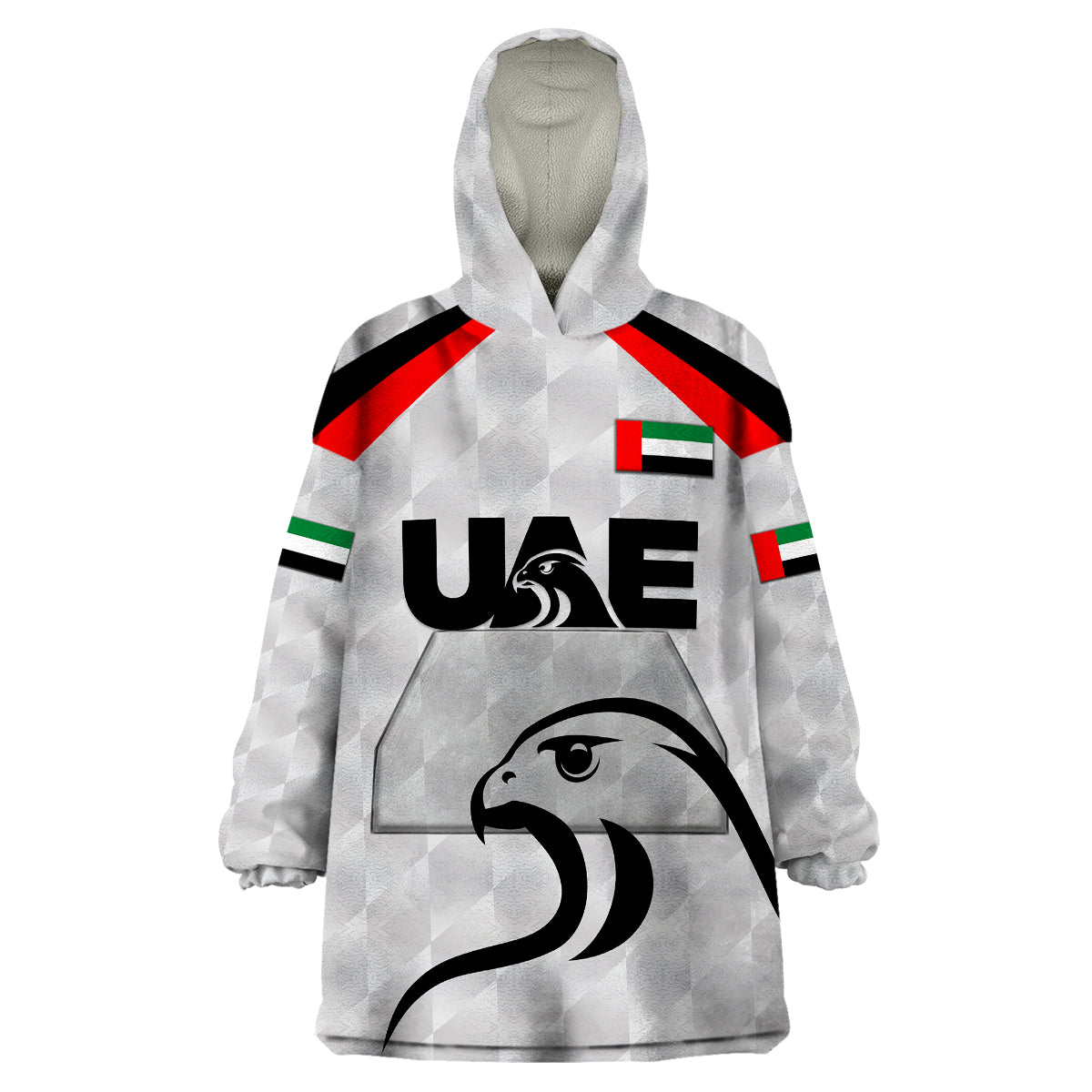 (Custom Personalised) United Arab Emirates UAE Cricket Wearable Blanket Hoodie Falcon Special - Grey - Vibe Hoodie Shop