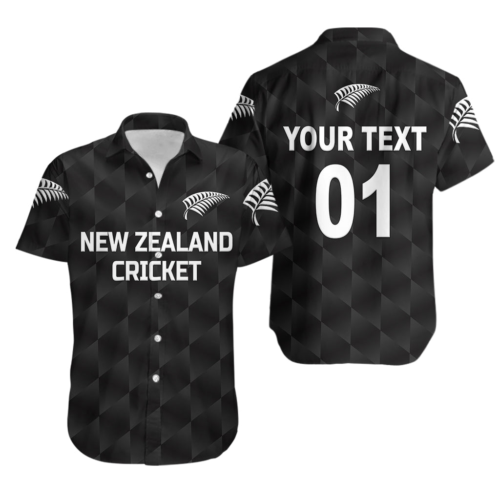 (Custom Personalised) New Zealand Cricket Hawaiian Shirt Silver Fern Unique - Black - Vibe Hoodie Shop