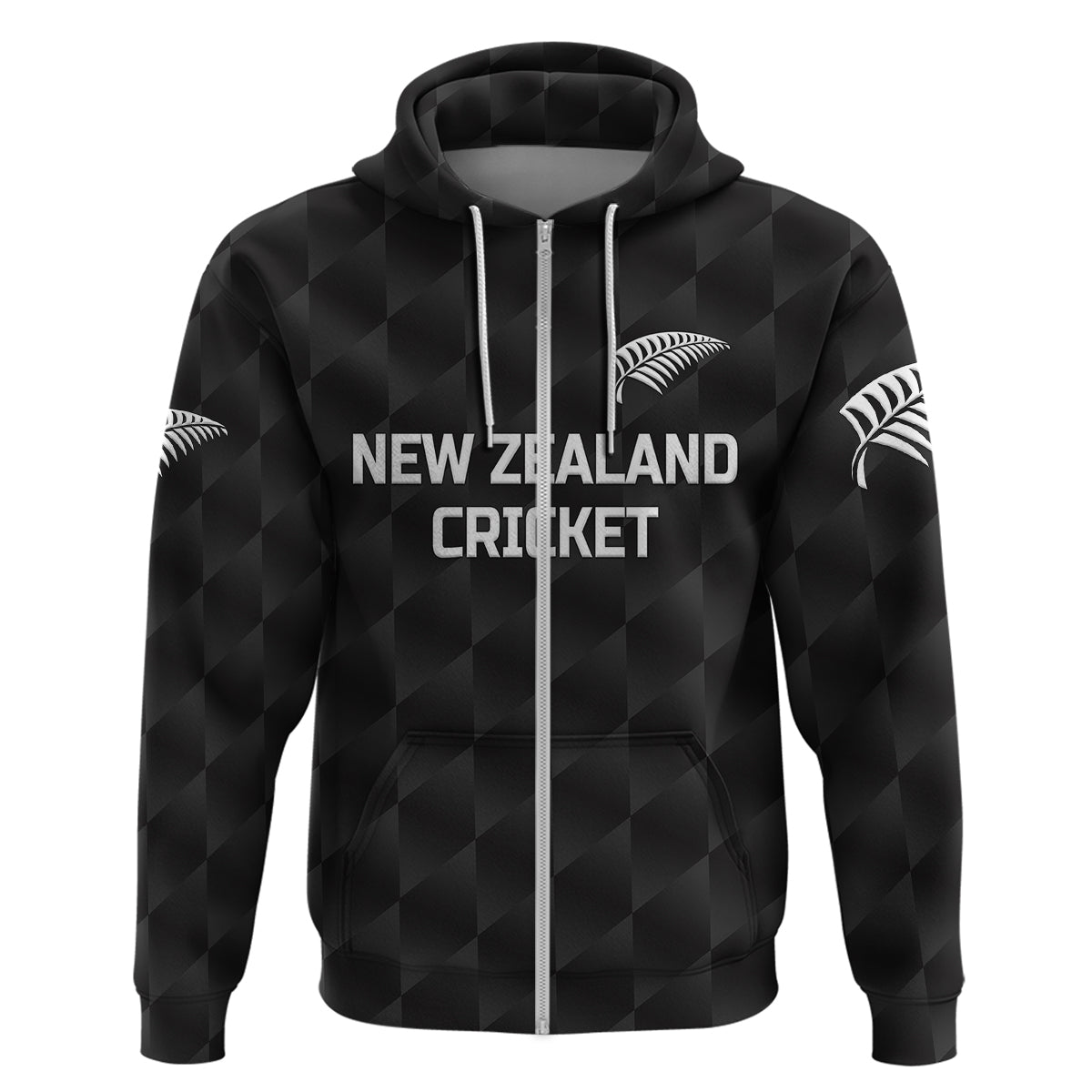 (Custom Personalised) New Zealand Cricket Hoodie Silver Fern Unique - Black LT8 - Vibe Hoodie Shop