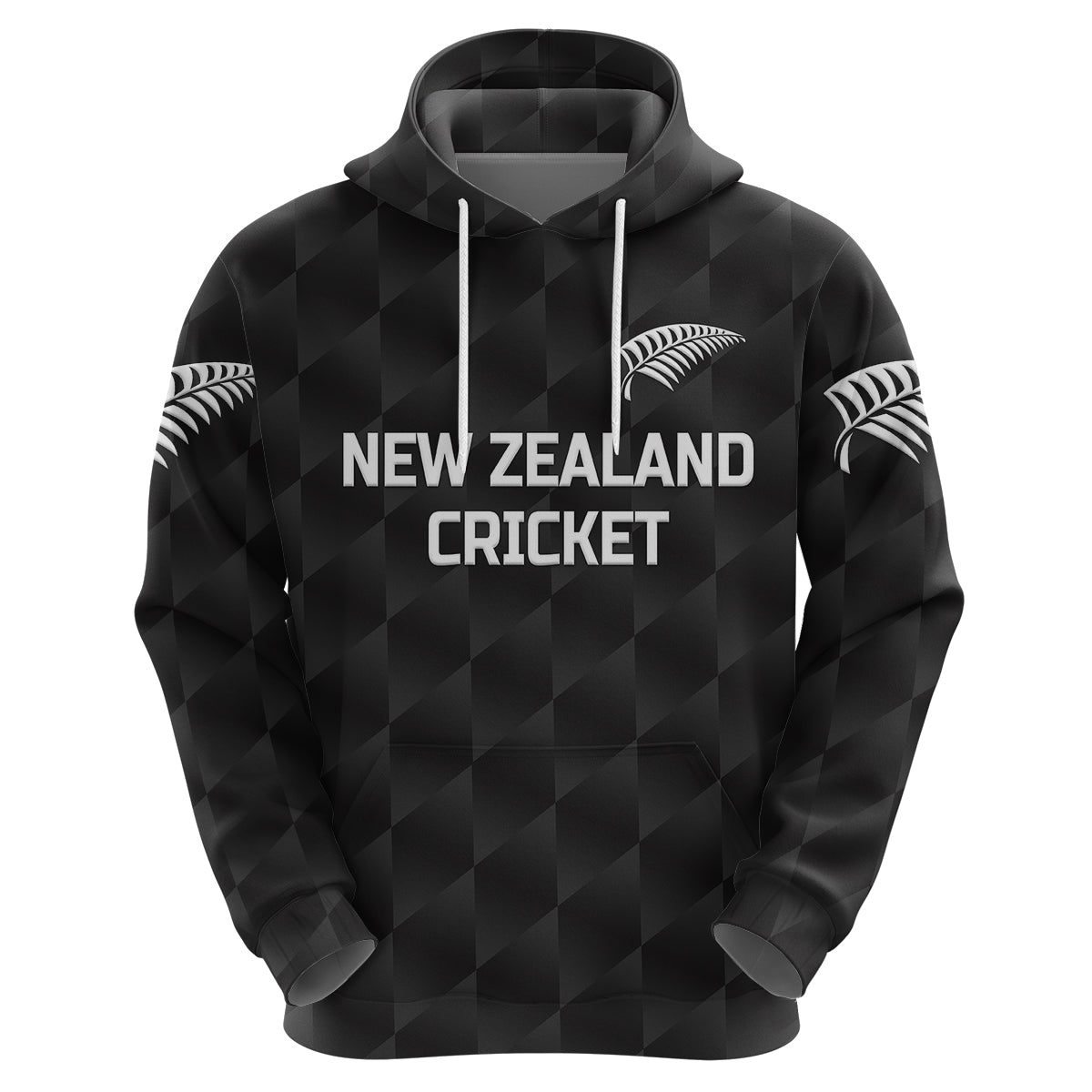 (Custom Personalised) New Zealand Cricket Hoodie Silver Fern Unique - Black LT8 - Vibe Hoodie Shop