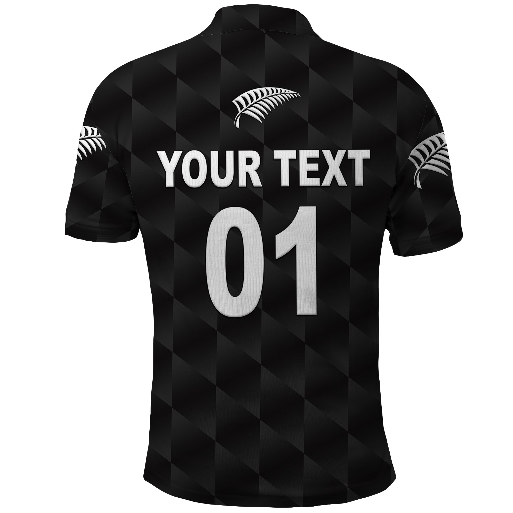 (Custom Personalised) New Zealand Cricket Polo Shirt Silver Fern Unique - Black - Vibe Hoodie Shop