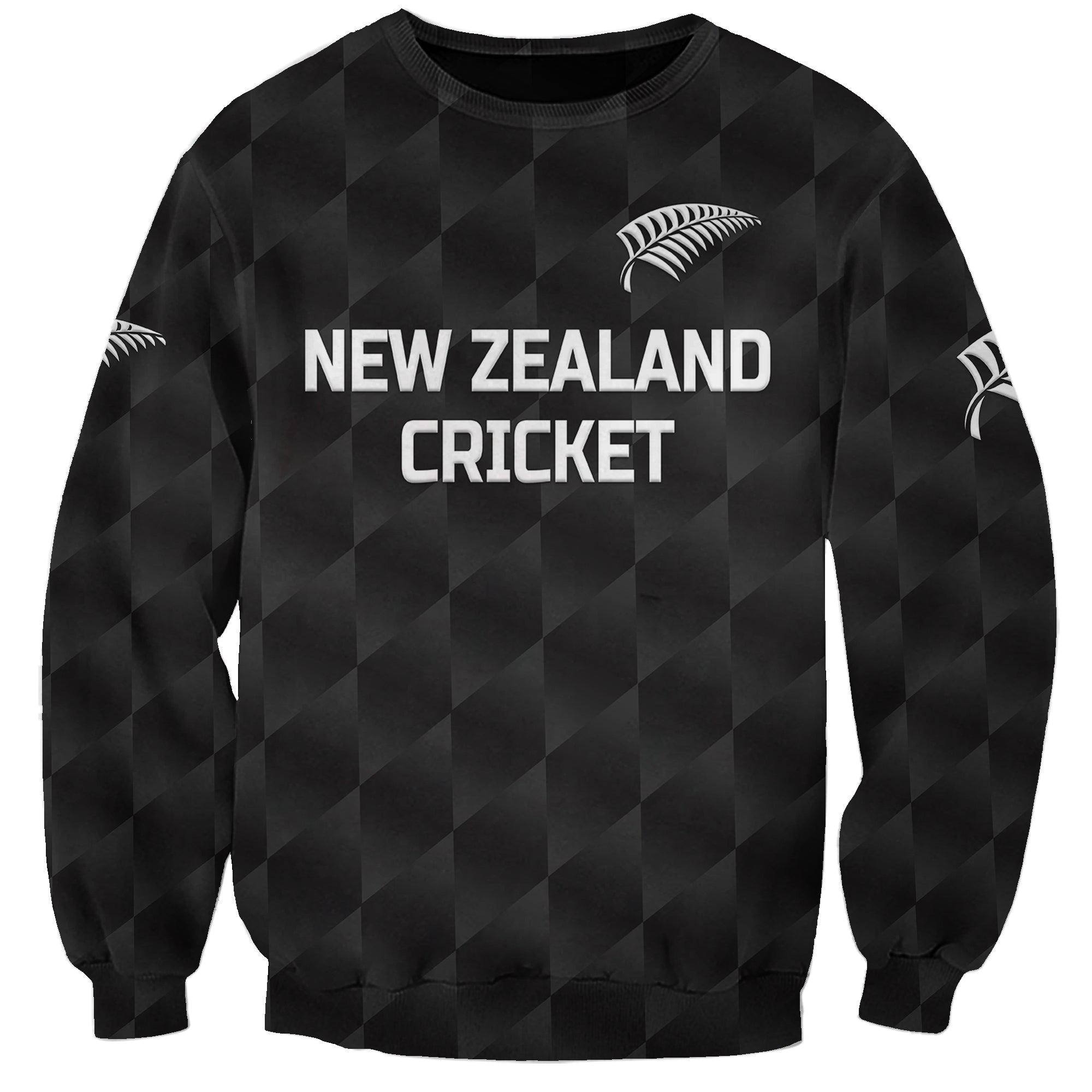 (Custom Personalised) New Zealand Cricket Sweatshirt Silver Fern Unique - Black - Vibe Hoodie Shop