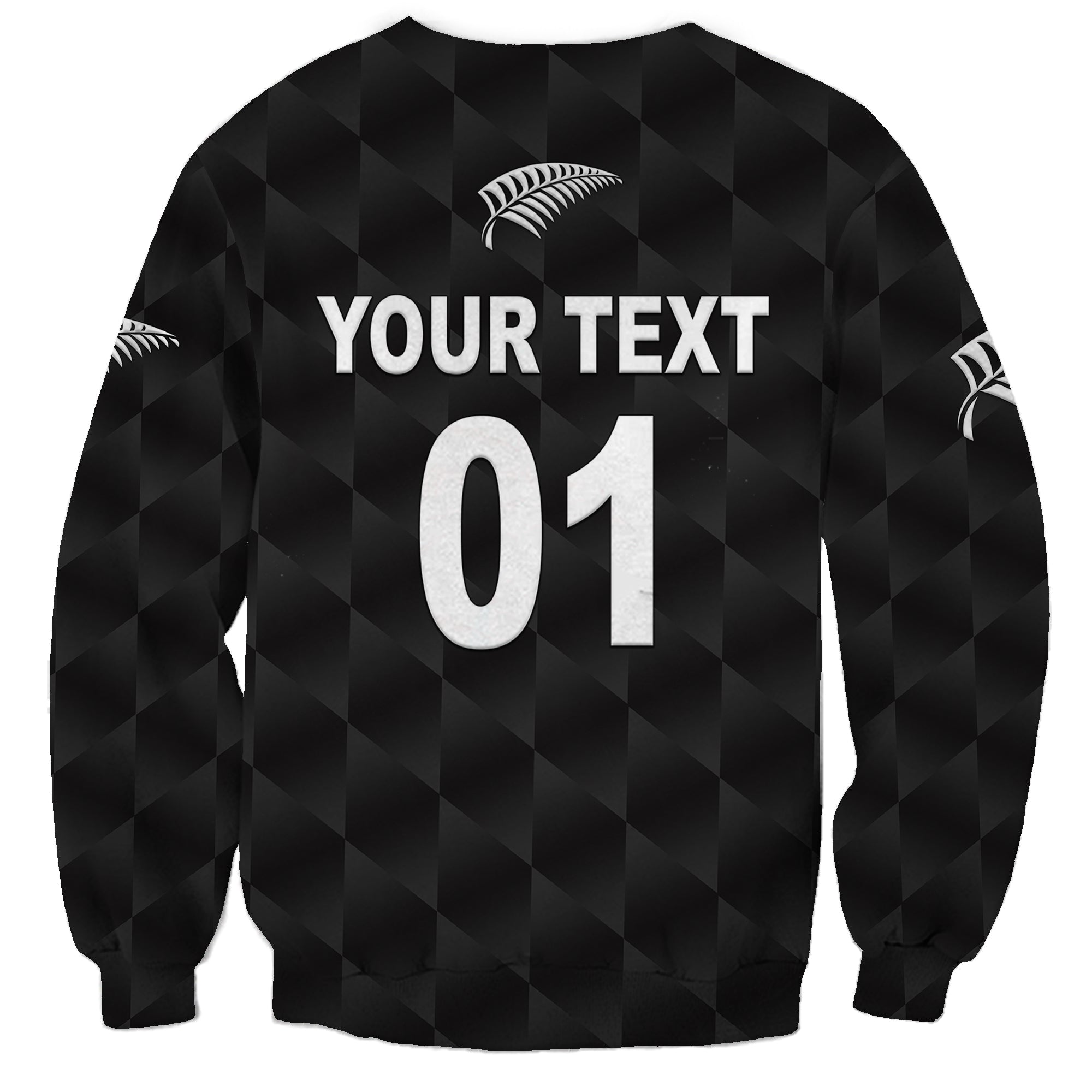 (Custom Personalised) New Zealand Cricket Sweatshirt Silver Fern Unique - Black - Vibe Hoodie Shop