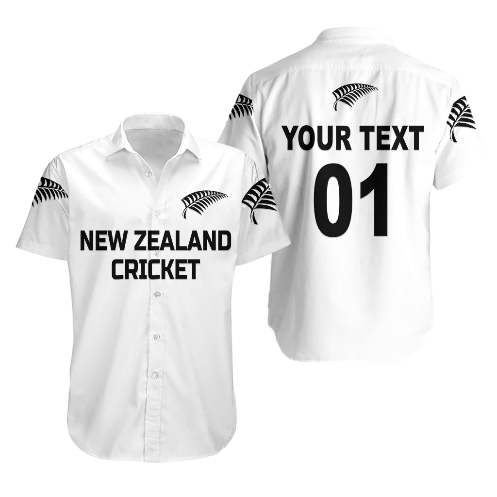 (Custom Personalised) New Zealand Cricket Hawaiian Shirt Silver Fern Unique - White - Vibe Hoodie Shop