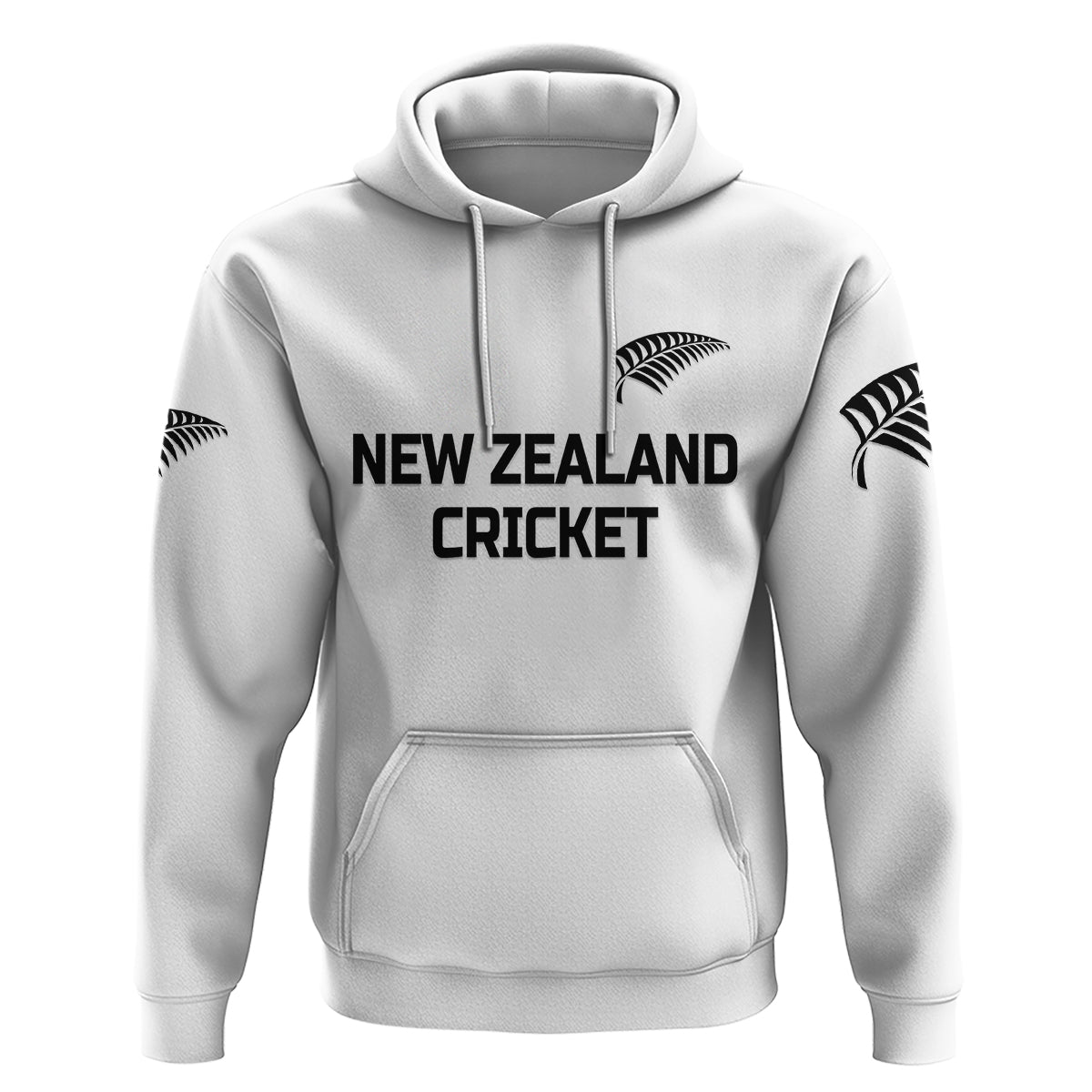 (Custom Personalised) New Zealand Cricket Hoodie Silver Fern Unique - White LT8 - Vibe Hoodie Shop