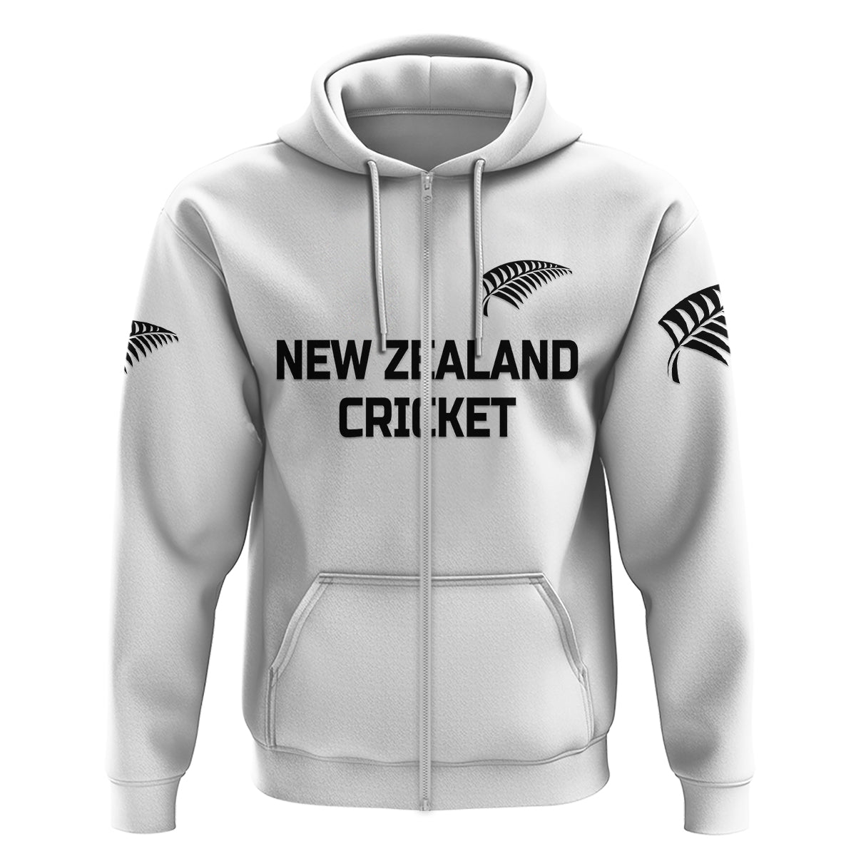 (Custom Personalised) New Zealand Cricket Hoodie Silver Fern Unique - White LT8 - Vibe Hoodie Shop