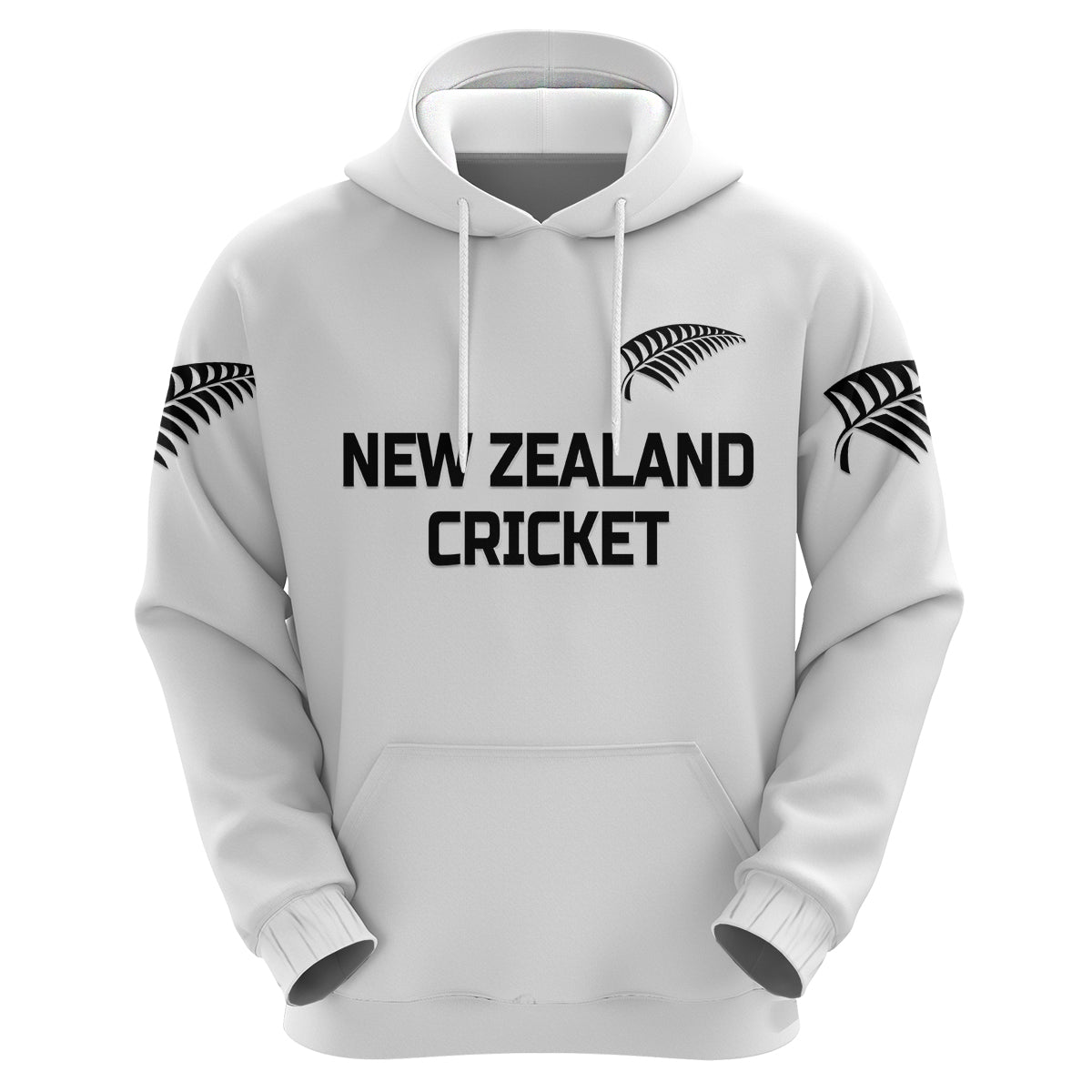 (Custom Personalised) New Zealand Cricket Hoodie Silver Fern Unique - White LT8 - Vibe Hoodie Shop