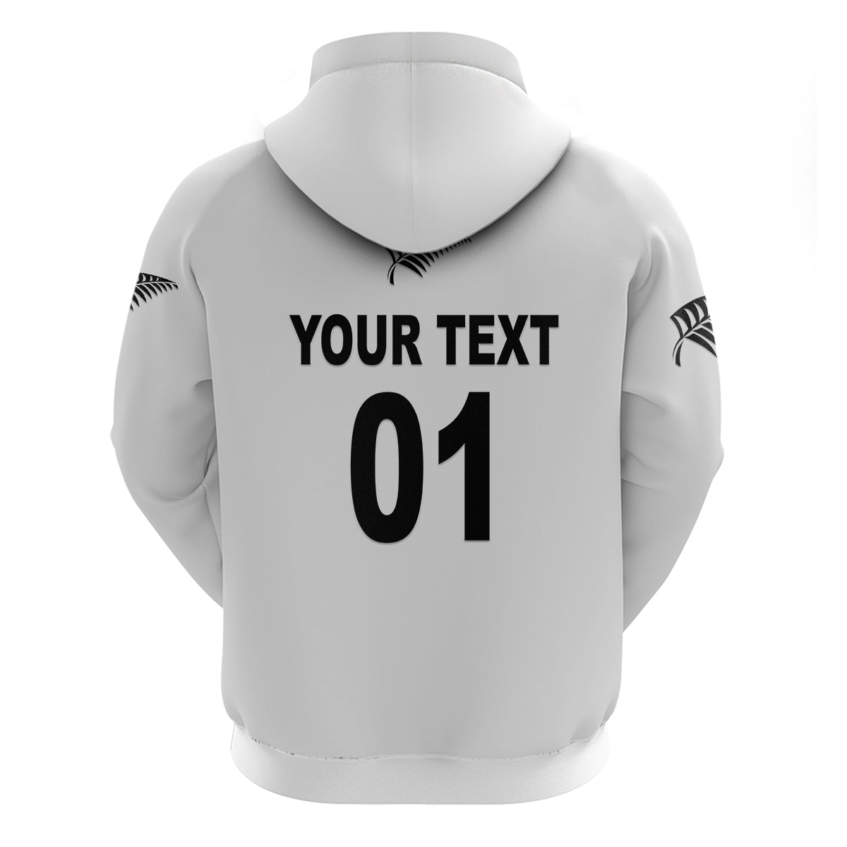 (Custom Personalised) New Zealand Cricket Hoodie Silver Fern Unique - White LT8 - Vibe Hoodie Shop