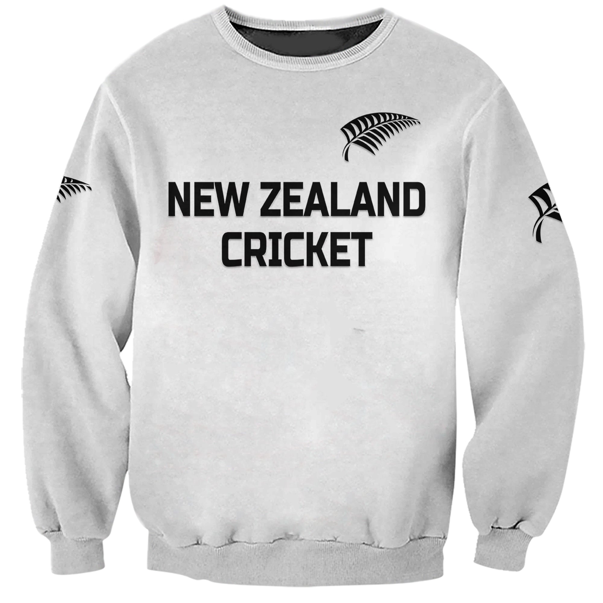 (Custom Personalised) New Zealand Cricket Sweatshirt Silver Fern Unique - White - Vibe Hoodie Shop