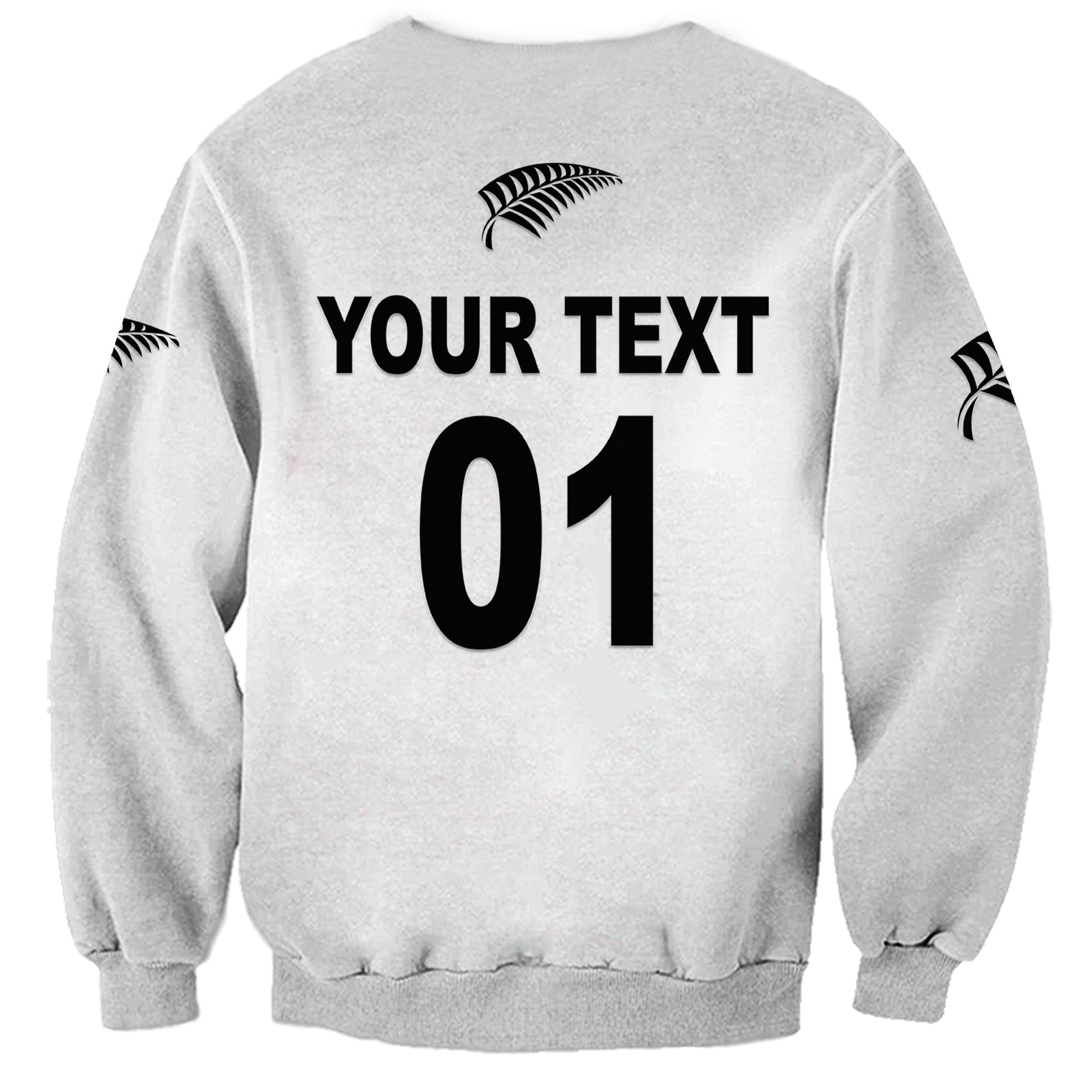 (Custom Personalised) New Zealand Cricket Sweatshirt Silver Fern Unique - White - Vibe Hoodie Shop