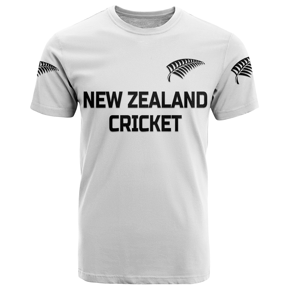 (Custom Personalised) New Zealand Cricket T Shirt Silver Fern Unique - White - Vibe Hoodie Shop